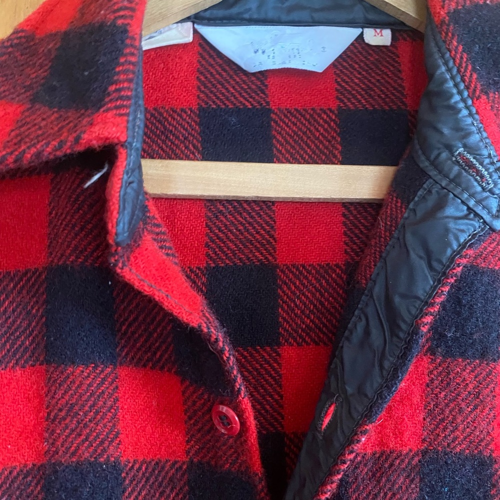 Vintage Woolrich Wool Buffalo Plaid Button Down Shirt Jacket - Picture 2 of 10